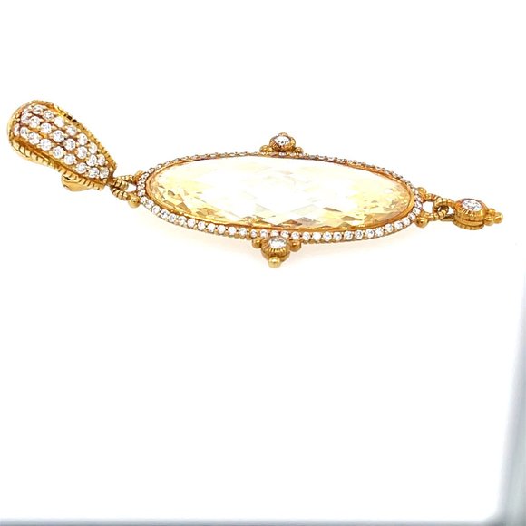 $6500 RARE Judith Ripka LARGE Arielle Canary Diamond Earrings in 18K Yellow Gold - Picture 2 of 6